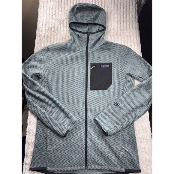 Patagonia Other - NWOT Patagonia Men R1 Air Fleece Full-Zip Hoodie Med Gray/Blue Retail $220 NICE!